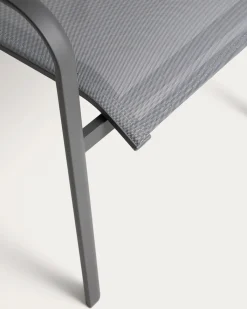 Kave Home Tuinstoel Canea Stapelbaar Aluminium Grafiet