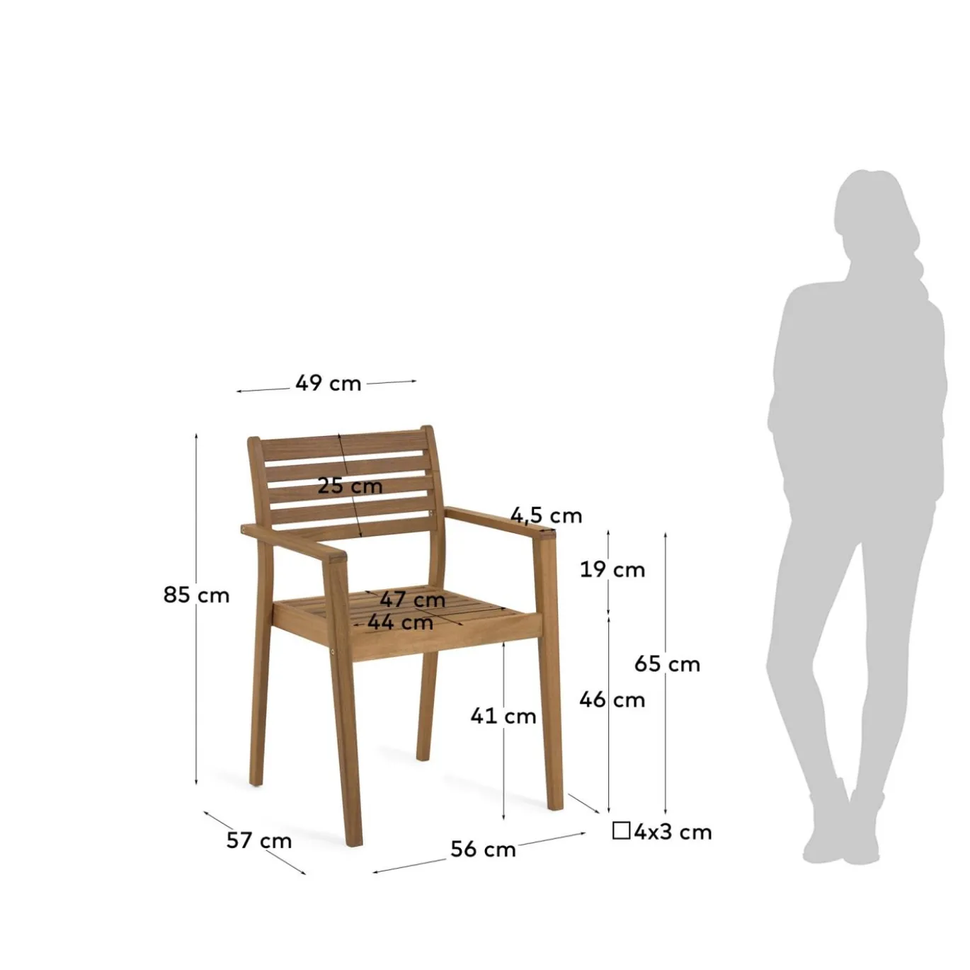 Kave Home Tuinstoel Hanzel Massief Acacia