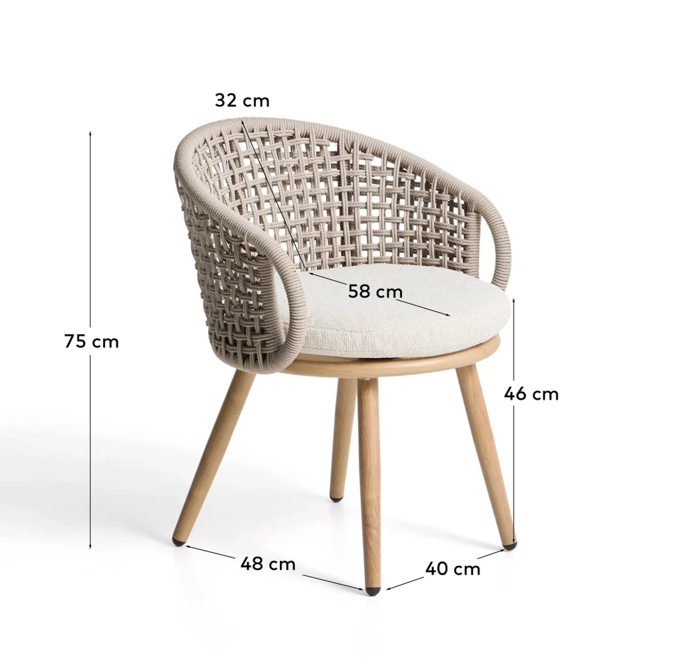 Kave Home Tuinstoel Lidario Aluminium Taupe