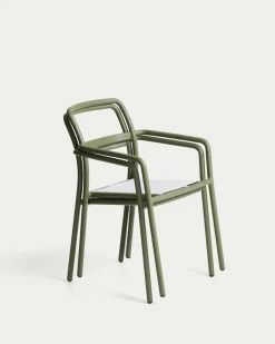 Kave Home Tuinstoel Linosa Aluminium Groen/Beige