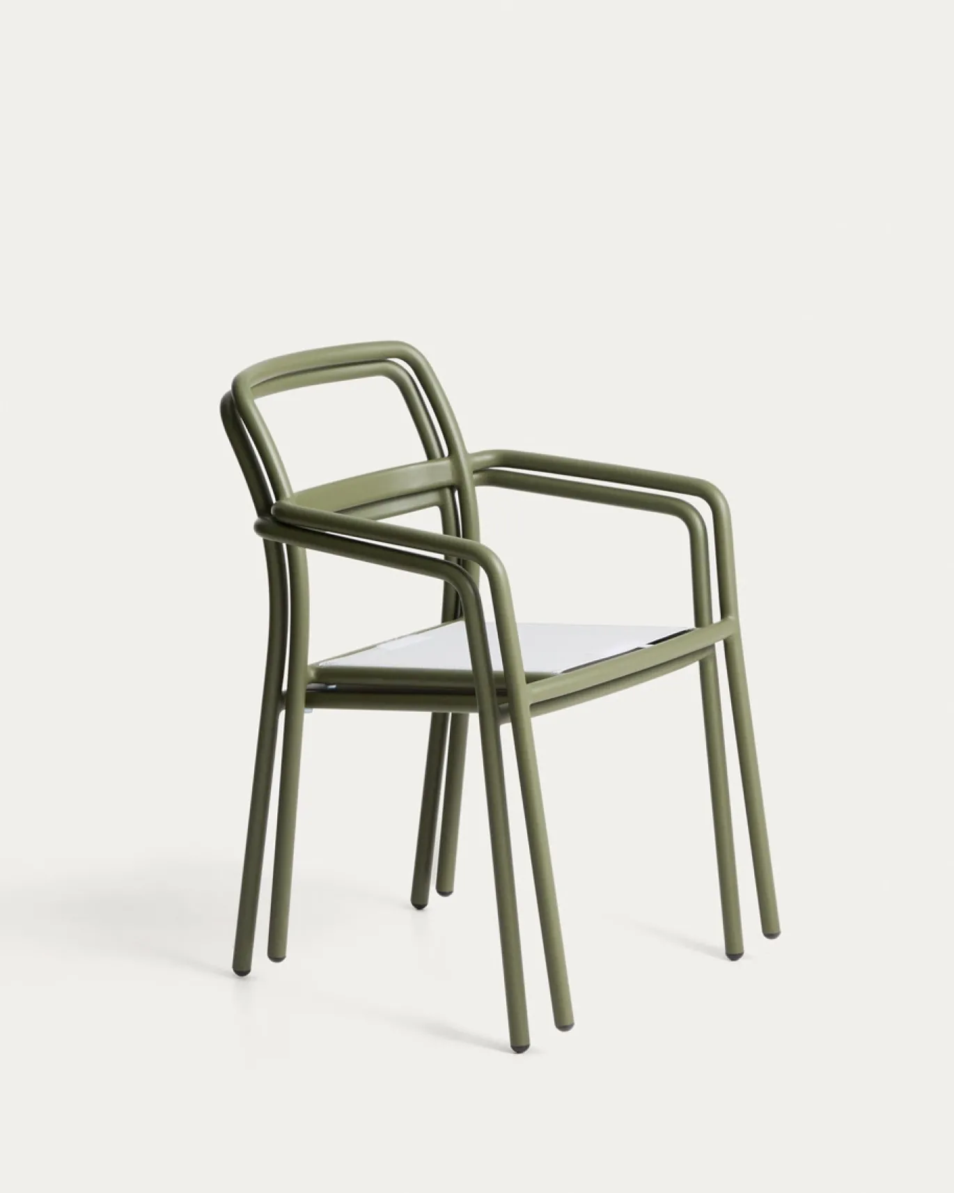 Kave Home Tuinstoel Linosa Aluminium Groen/Beige