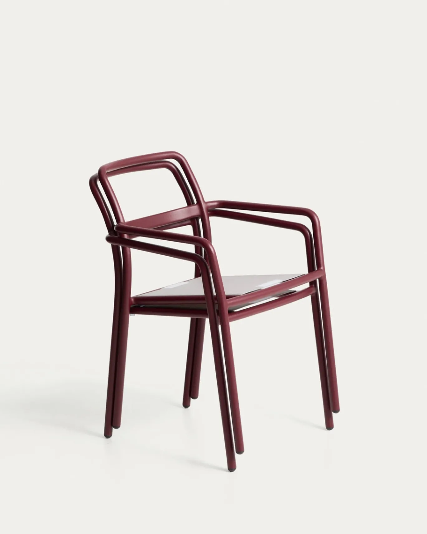Kave Home Tuinstoel Linosa Aluminium Bordeaux/Beige