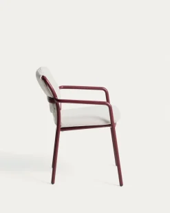 Kave Home Tuinstoel Linosa Aluminium Bordeaux/Beige
