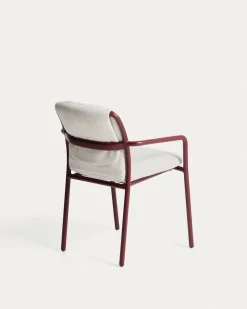 Kave Home Tuinstoel Linosa Aluminium Bordeaux/Beige