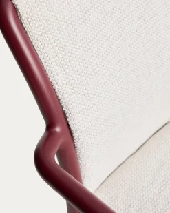 Kave Home Tuinstoel Linosa Aluminium Bordeaux/Beige