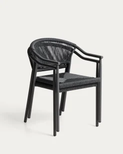Kave Home Tuinstoel Livadia Stapelbaar Grafiet