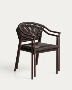 Kave Home Tuinstoel Livadia Stapelbaar Bruin