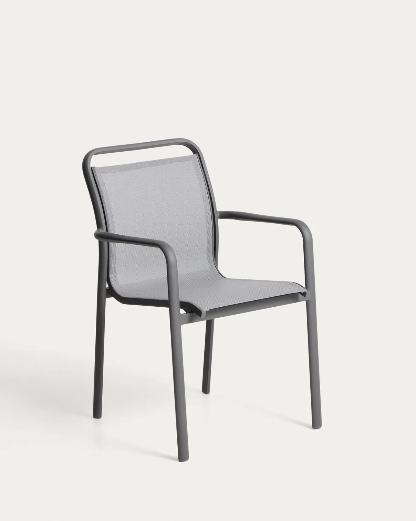 Kave Home Tuinstoel Luri Stapelbaar Aluminium Grafiet