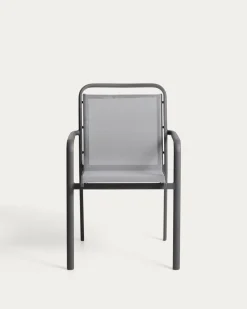 Kave Home Tuinstoel Luri Stapelbaar Aluminium Grafiet