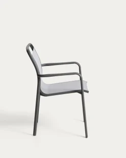 Kave Home Tuinstoel Luri Stapelbaar Aluminium Grafiet