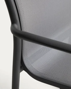 Kave Home Tuinstoel Luri Stapelbaar Aluminium Grafiet