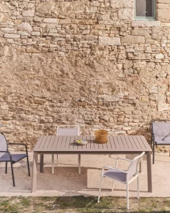 Kave Home Tuinstoel Luri Stapelbaar Aluminium Taupe