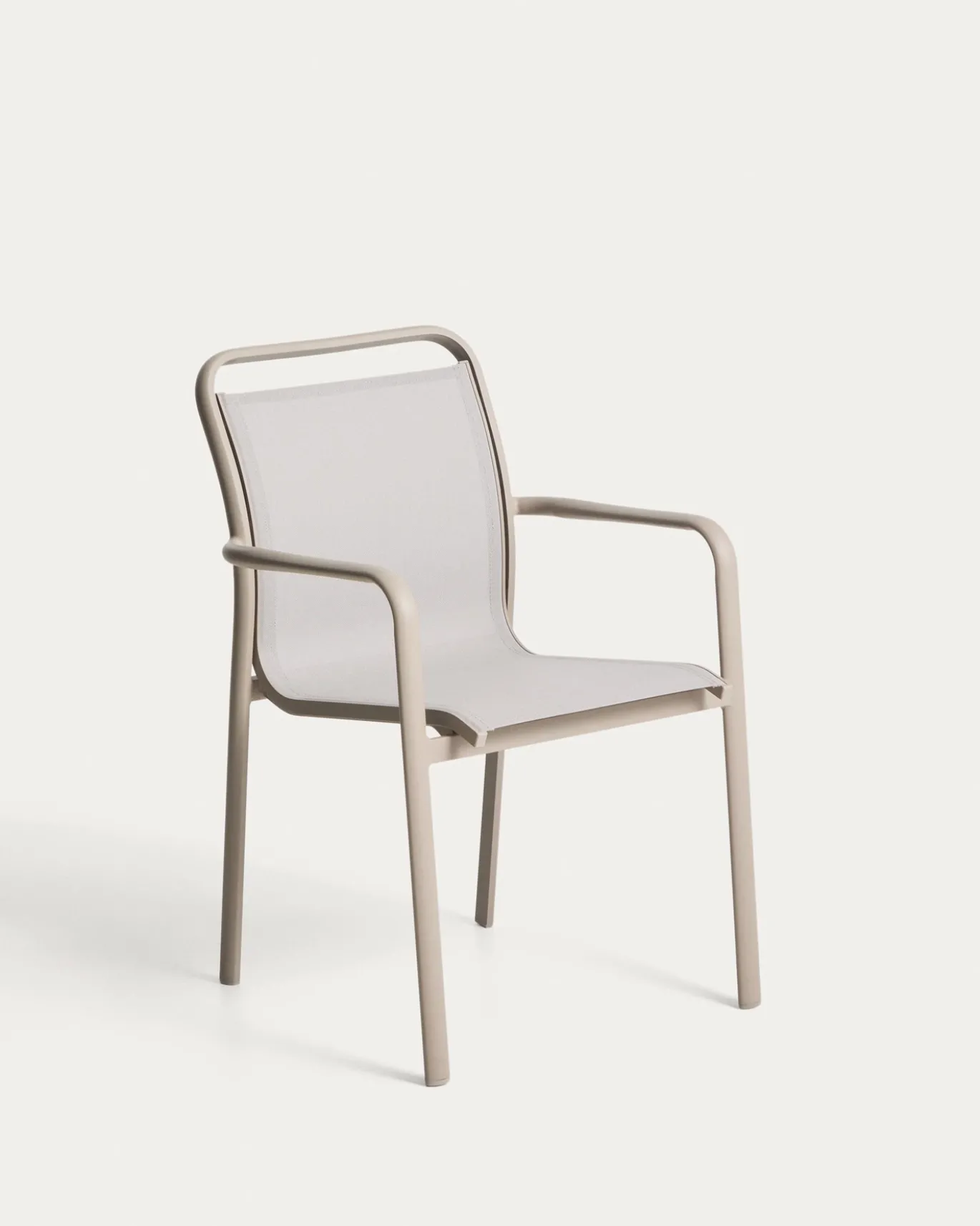 Kave Home Tuinstoel Luri Stapelbaar Aluminium Taupe