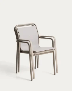 Kave Home Tuinstoel Luri Stapelbaar Aluminium Taupe