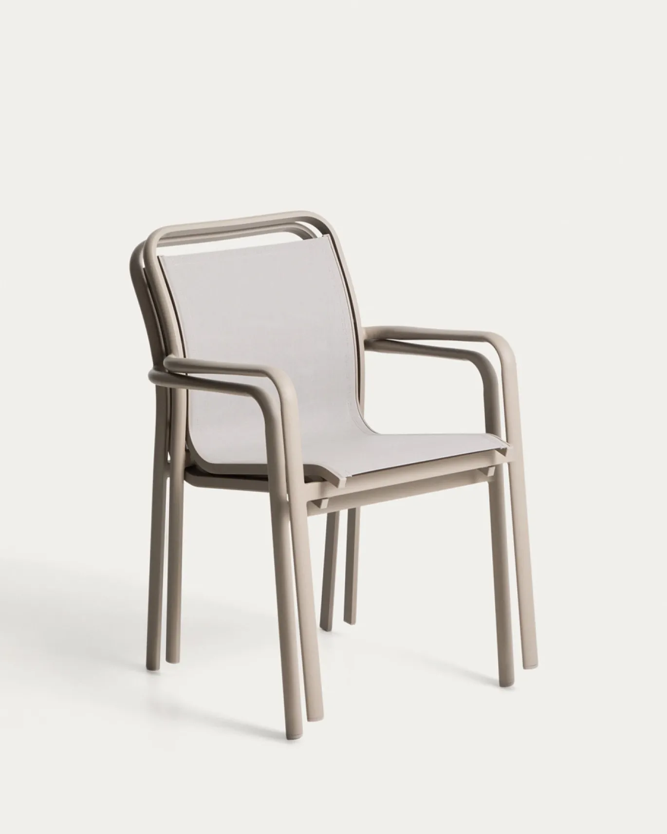 Kave Home Tuinstoel Luri Stapelbaar Aluminium Taupe