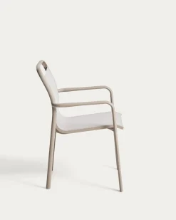 Kave Home Tuinstoel Luri Stapelbaar Aluminium Taupe