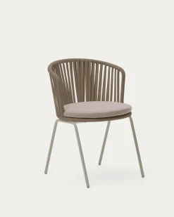 Kave Home Tuinstoel Saconca Touw Staal Beige