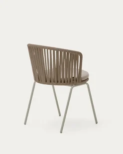 Kave Home Tuinstoel Saconca Touw Staal Beige