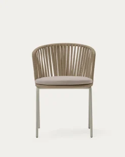 Kave Home Tuinstoel Saconca Touw Staal Beige