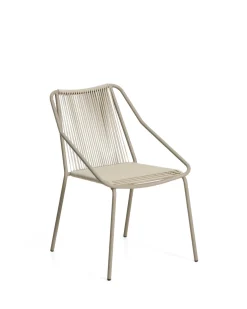 Kave Home Tuinstoel Zivia Touw Staal Ecru Taupe