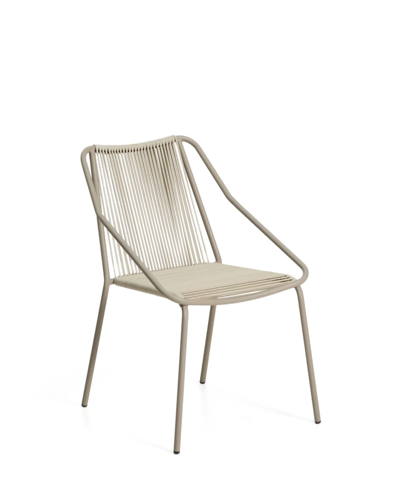 Kave Home Tuinstoel Zivia Touw Staal Ecru Taupe