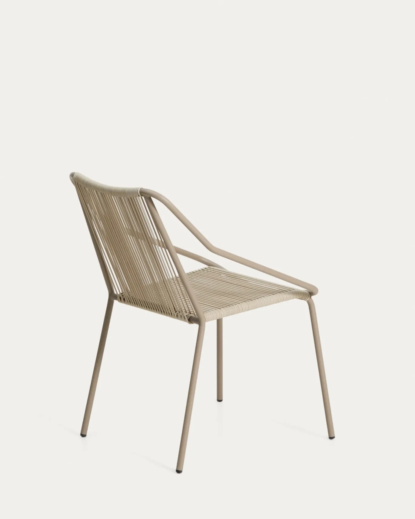 Kave Home Tuinstoel Zivia Touw Staal Ecru Taupe