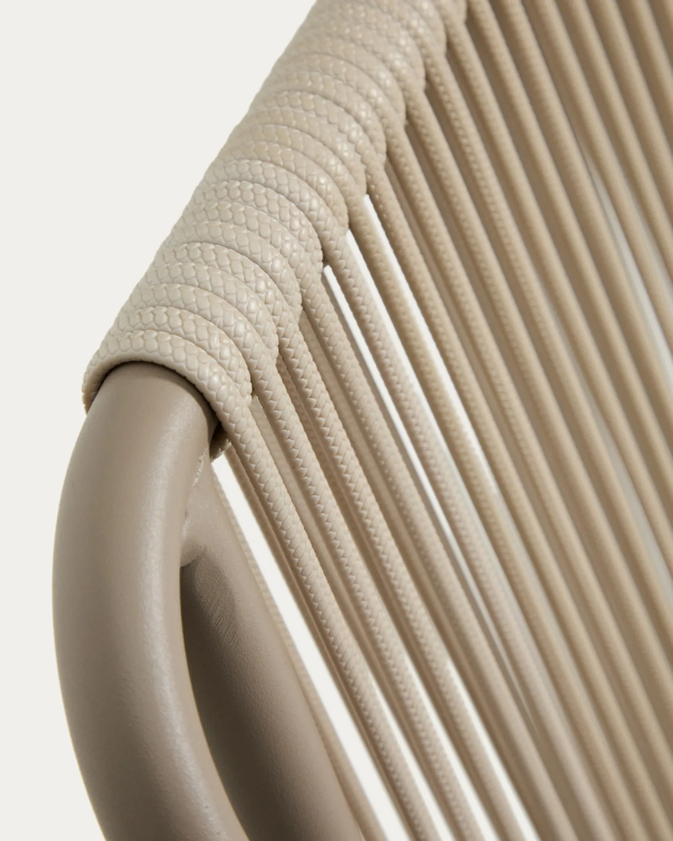 Kave Home Tuinstoel Zivia Touw Staal Ecru Taupe