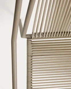 Kave Home Tuinstoel Zivia Touw Staal Ecru Taupe