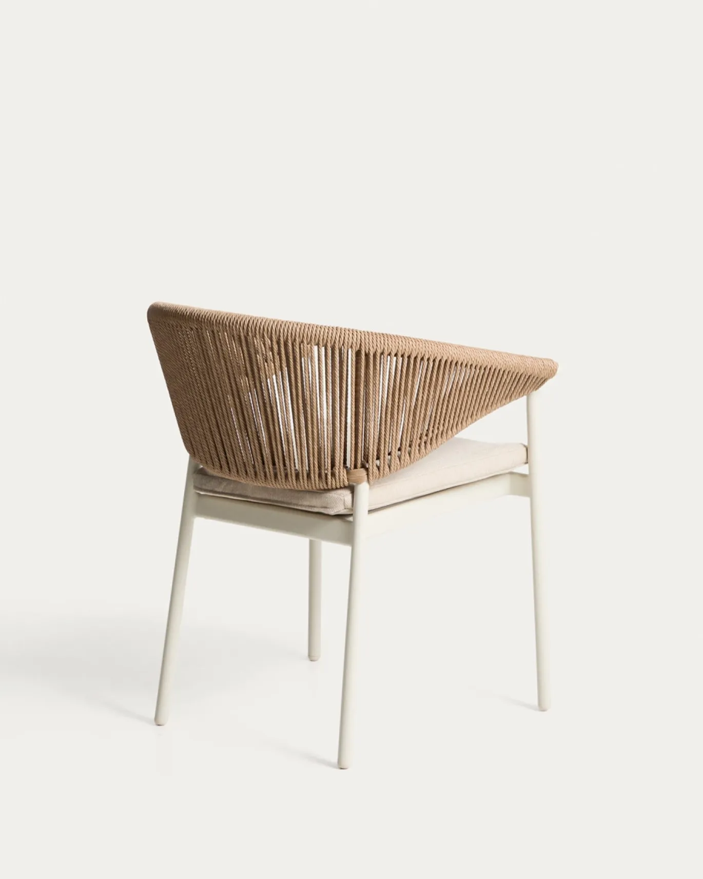 Kave Home Tuinstoel Zuara Aluminium Beige Synthetisch Touw Bruin
