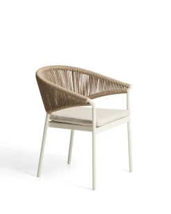 Kave Home Tuinstoel Zuara Aluminium Beige Synthetisch Touw Bruin