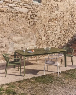 Kave Home Tuintafel Brela Uitschuifbaar Aluminium Groen 205-287cm