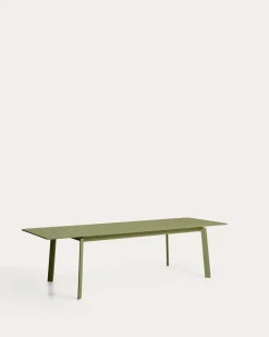 Kave Home Tuintafel Brela Uitschuifbaar Aluminium Groen 205-287cm
