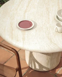 Kave Home Tuintafel Drasi Travertin ø122 cm
