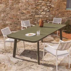 Kave Home Tuintafel Izola Aluminium Groen 185-235cm