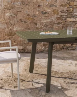 Kave Home Tuintafel Izola Aluminium Groen 185-235cm