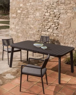 Kave Home Tuintafel Izola Aluminium Grafiet 185-235cm