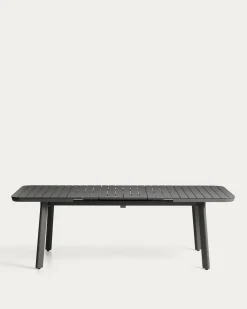 Kave Home Tuintafel Izola Aluminium Grafiet 185-235cm