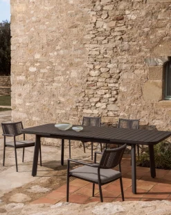 Kave Home Tuintafel Izola Aluminium Grafiet 185-235cm