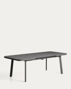 Kave Home Tuintafel Izola Aluminium Grafiet 185-235cm