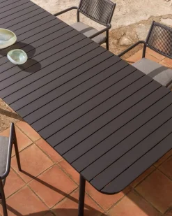 Kave Home Tuintafel Izola Aluminium Grafiet 220-280cm