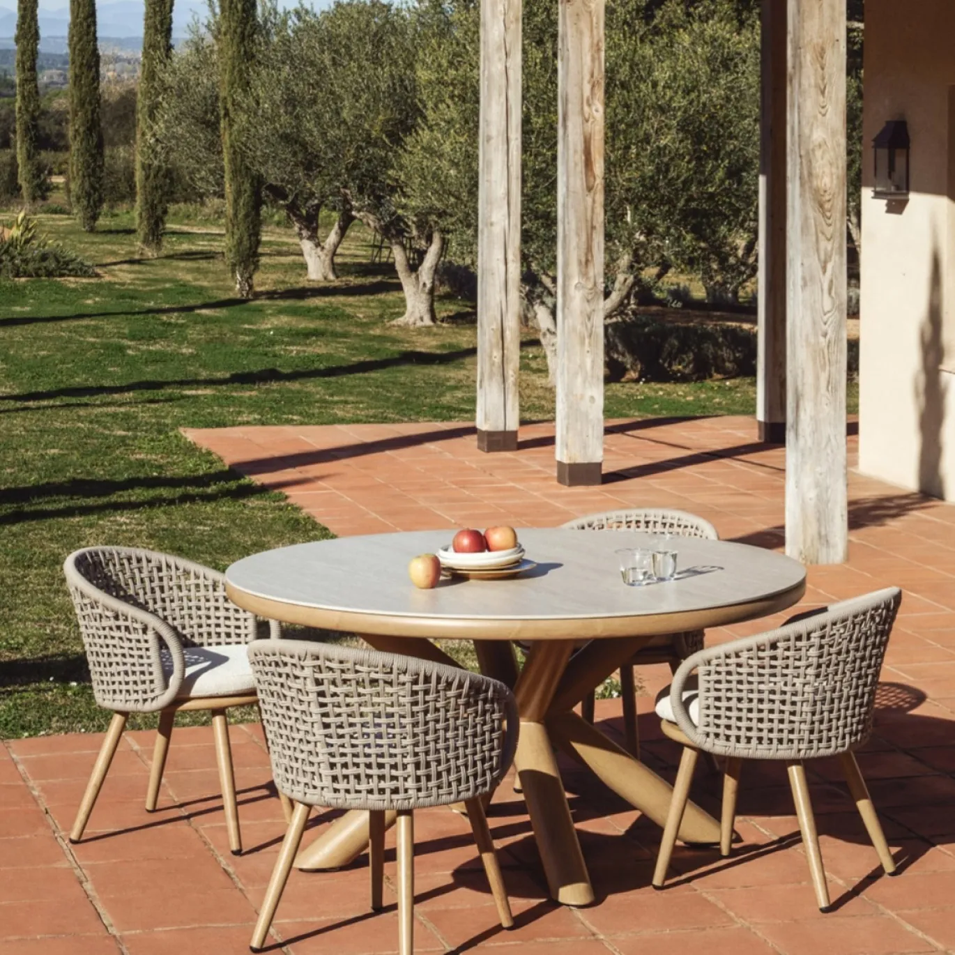 Kave Home Tuintafel Mirtia Sintered Stone Naturel ø148cm