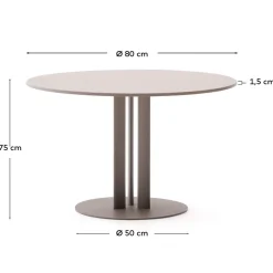 Kave Home Tuintafel Sedalis Taupe Ø80cm