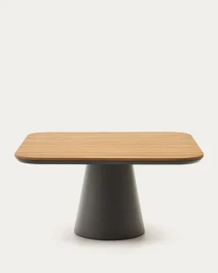 Kave Home Tuintafel Tudons Grijs Aluminium en Teak 148x148cm