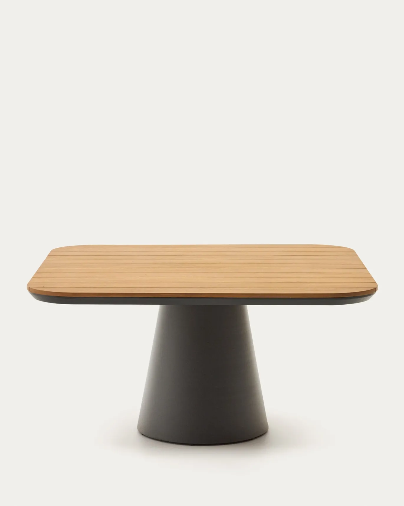 Kave Home Tuintafel Tudons Grijs Aluminium en Teak 148x148cm