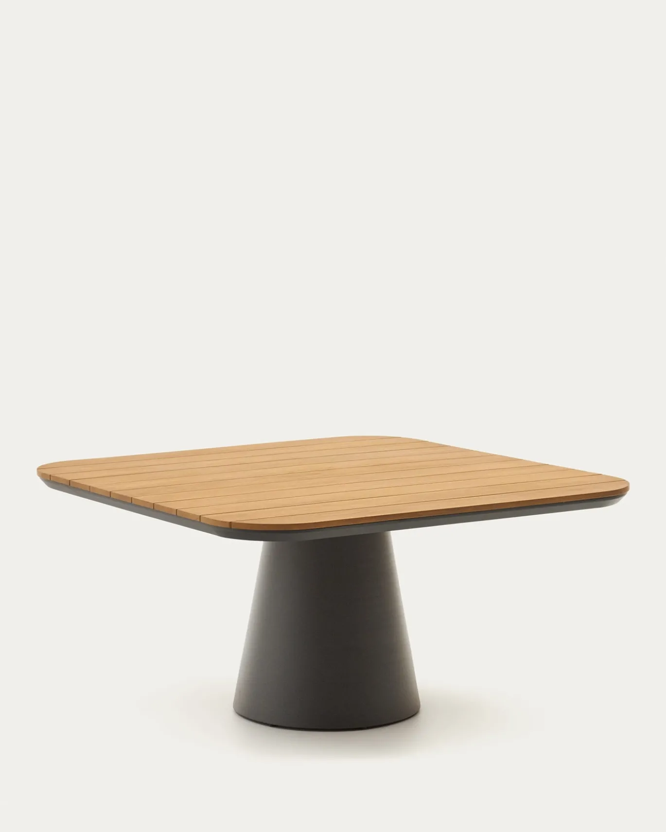 Kave Home Tuintafel Tudons Grijs Aluminium en Teak 148x148cm