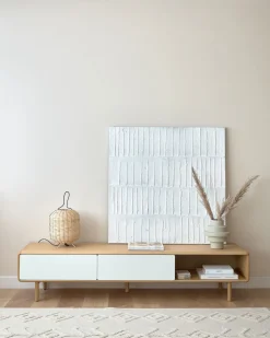 Kave Home Tv-meubel Anielle Massief Essen & Essenfineer 2 Deuren 180x41cm