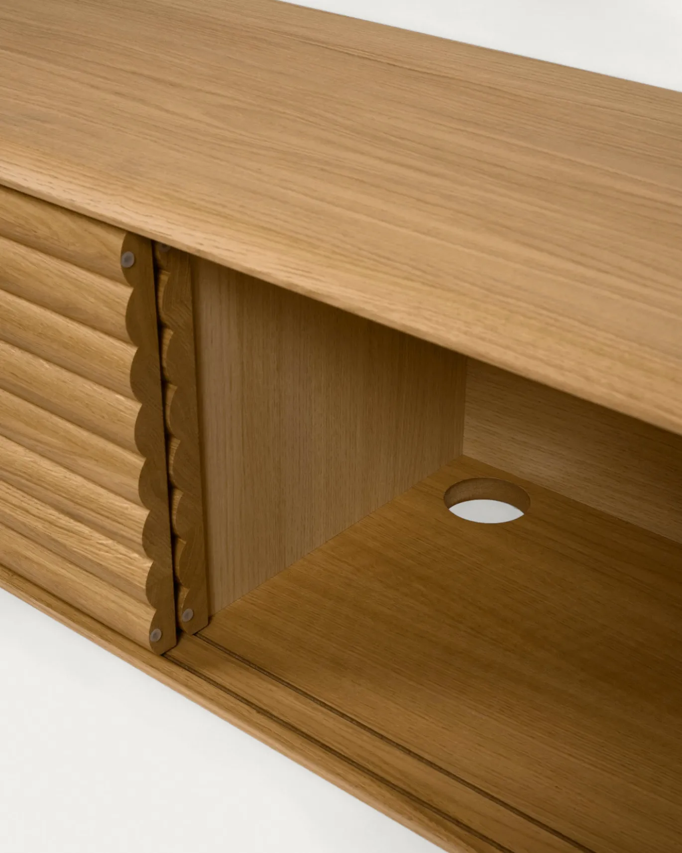 Kave Home Tv-meubel Lenon Massief Hout Eikenfineer 200x57cm
