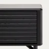 Kave Home Tv-meubel Lenon Massief Hout Zwart Eikenfineer 200x57cm