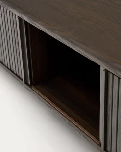 Kave Home Tv-meubel Mailen 2 Deuren Essenfineer Zwart 200x50cm