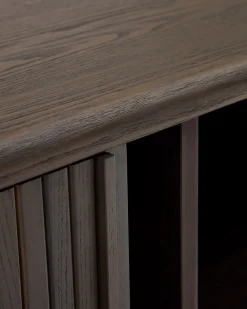 Kave Home Tv-meubel Mailen 2 Deuren Essenfineer Zwart 200x50cm